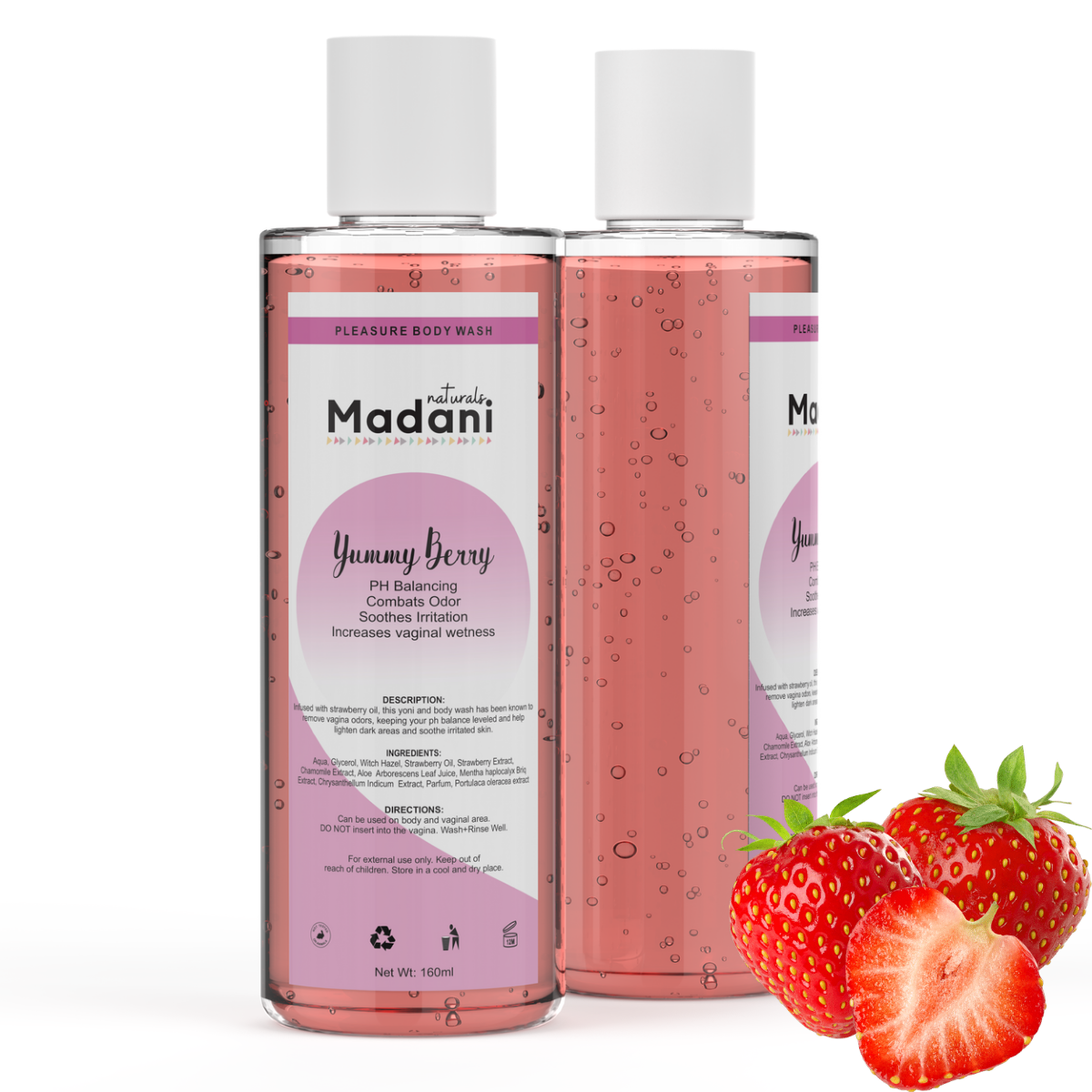 Yummy Berry PH Balance, Odor Eliminating, Strawberry Yoni Gel Wash