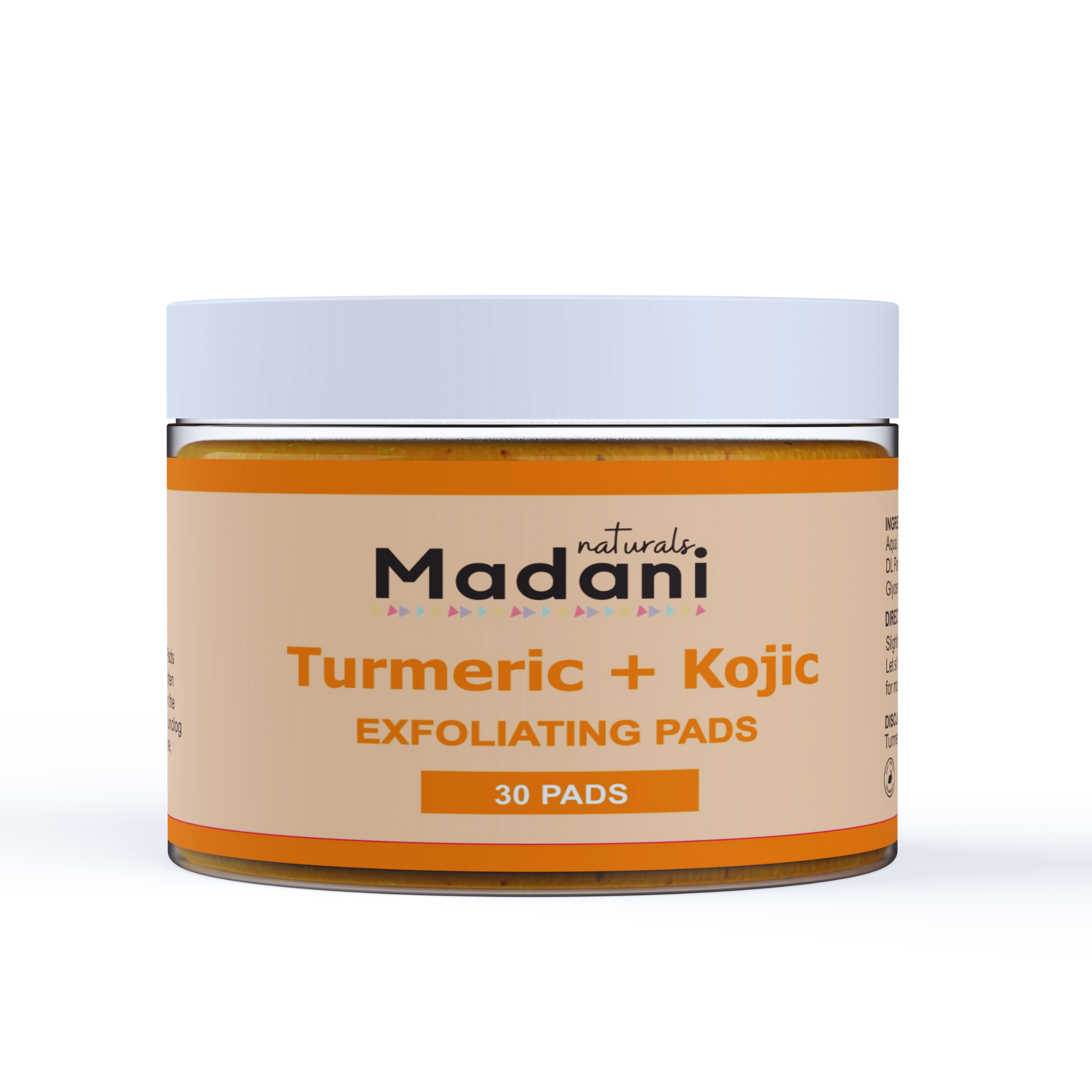 Turmeric + Kojic Acid Exfoliating Pads for Hyperpigmentation, Dark Spots, Acne, Brightening Under Arms,Bikini Area, Inner Thighs, Ingrown Hairs