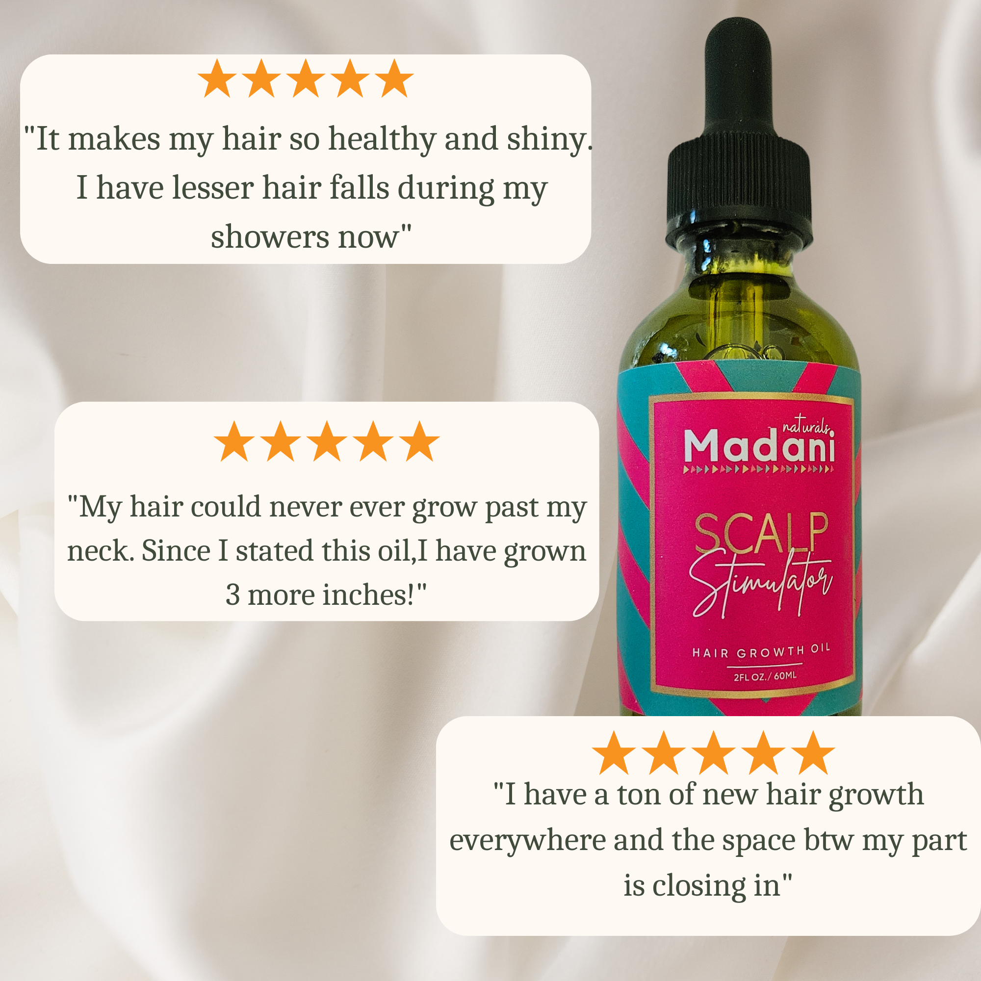 Madani Naturals Super Hair Growth Combo - 1 Chebe Grease & 1 Scalp Stimulator Hair Growth Oil 2oz