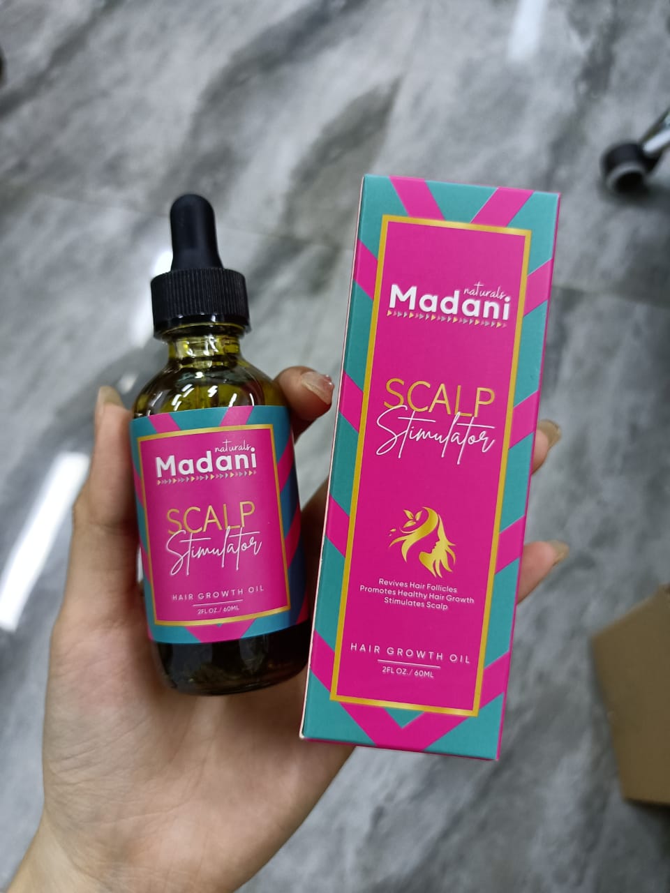 Madani Naturals Super Hair Growth Combo - 1 Chebe Grease & 1 Scalp Stimulator Hair Growth Oil 2oz