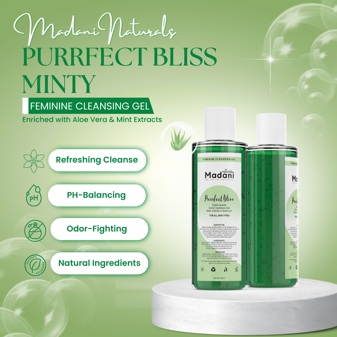 Purrfect Bliss PH Balance, Odor Eliminating,Refreshing Cleanse Minty Yoni Gel Wash