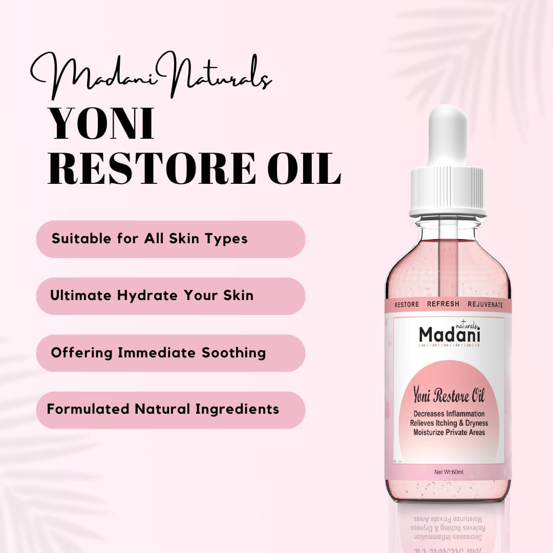 Yoni Restore Oil for Ingrown Hairs, Bumps, Dark Spots, Moisturizing,Skin Brightening & Rejuvenating Natural Oil