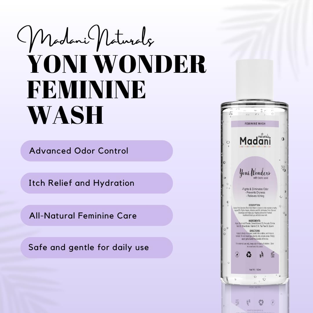 Boric Acid Yoni Wash- Advanced Odor Control, Itch Relief PH-Balancing  Natural Feminine Care