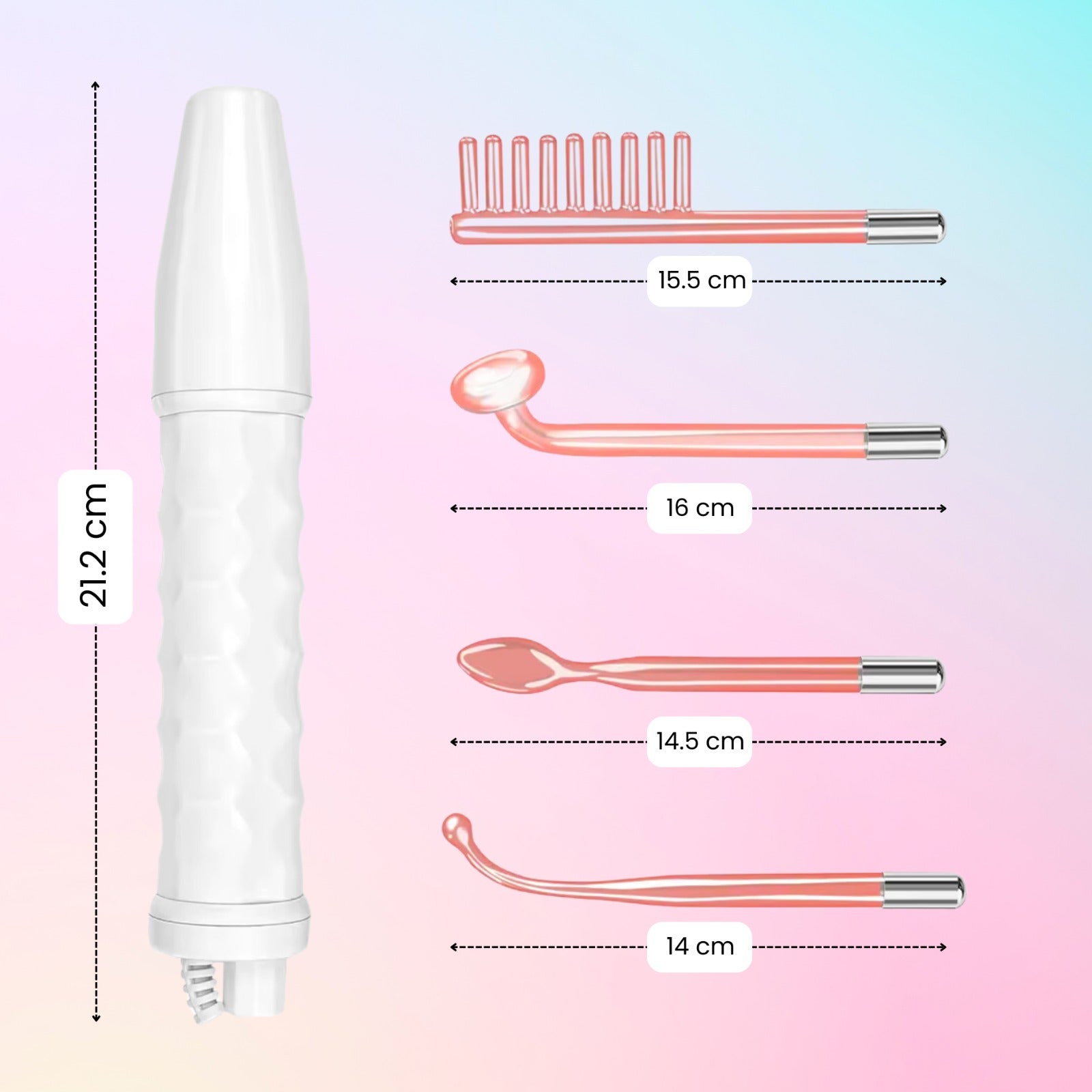 Madani Hair Growth & Skin Revive High Frequency Wand, Portable Handheld machine with 4 interchangeable tubes