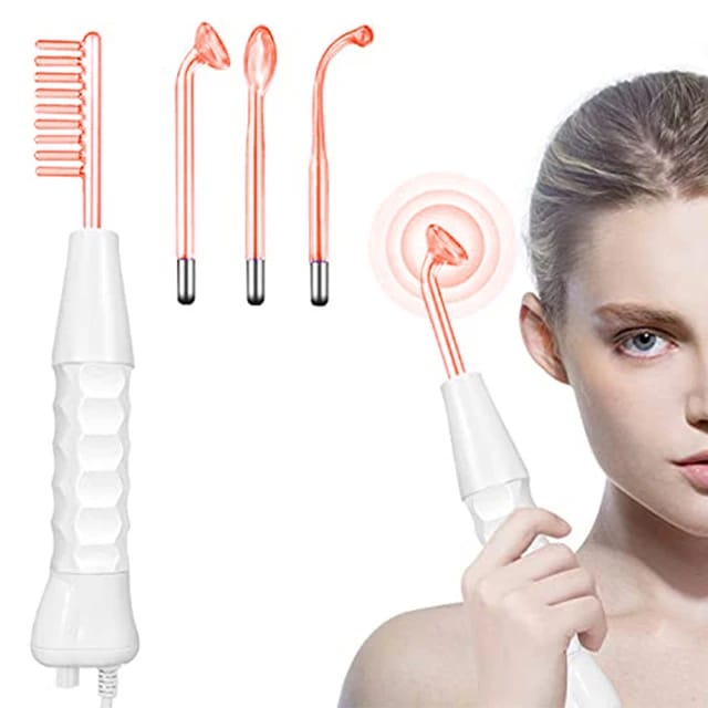 Madani Hair Growth & Skin Revive High Frequency Wand, Portable Handheld machine with 4 interchangeable tubes