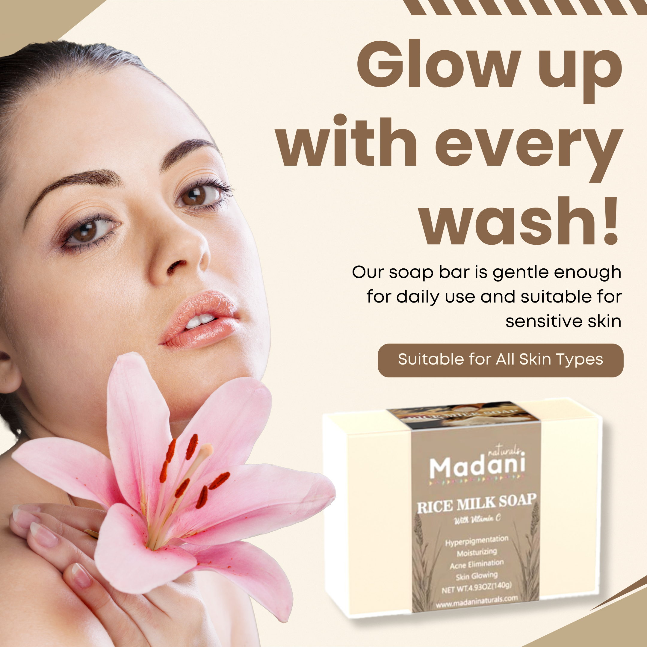 Rice Milk Repair Brightening Soap with Vitamin C & Salicylic Acid